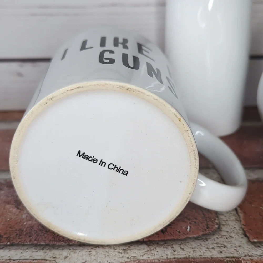 Pair of‎ Guns and Buns Funny Mugs for Couples Husband and Wife Coffee Mugs Gift